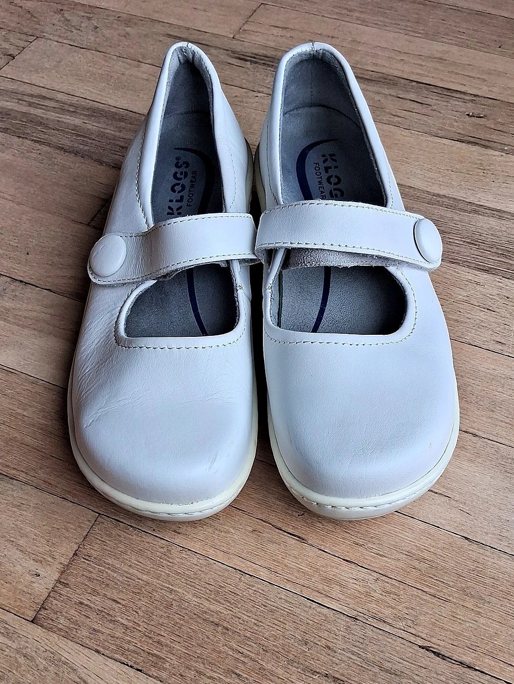 Klogs Ashley White Leather Mary Jane Work Shoes US 7M